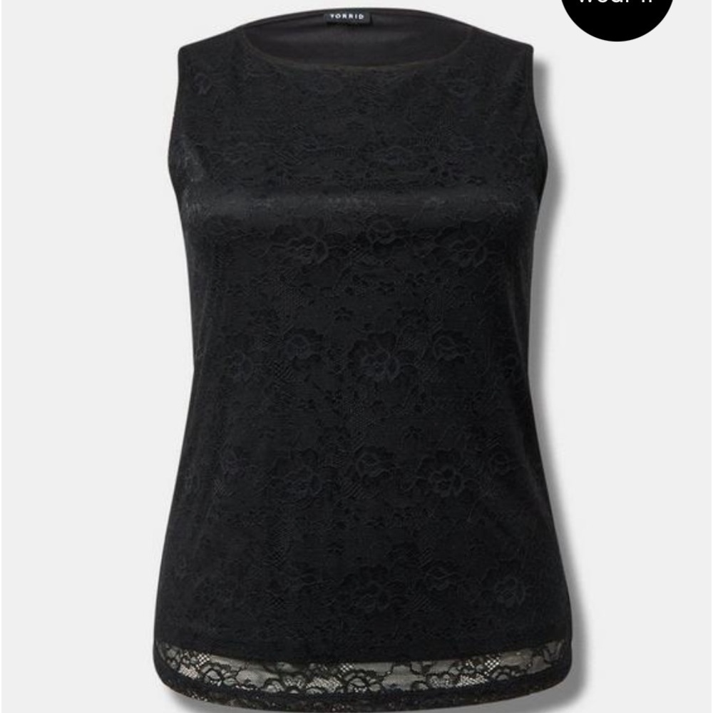 Torrid Black Lace Sleeveless Top - Picture 1 of 7